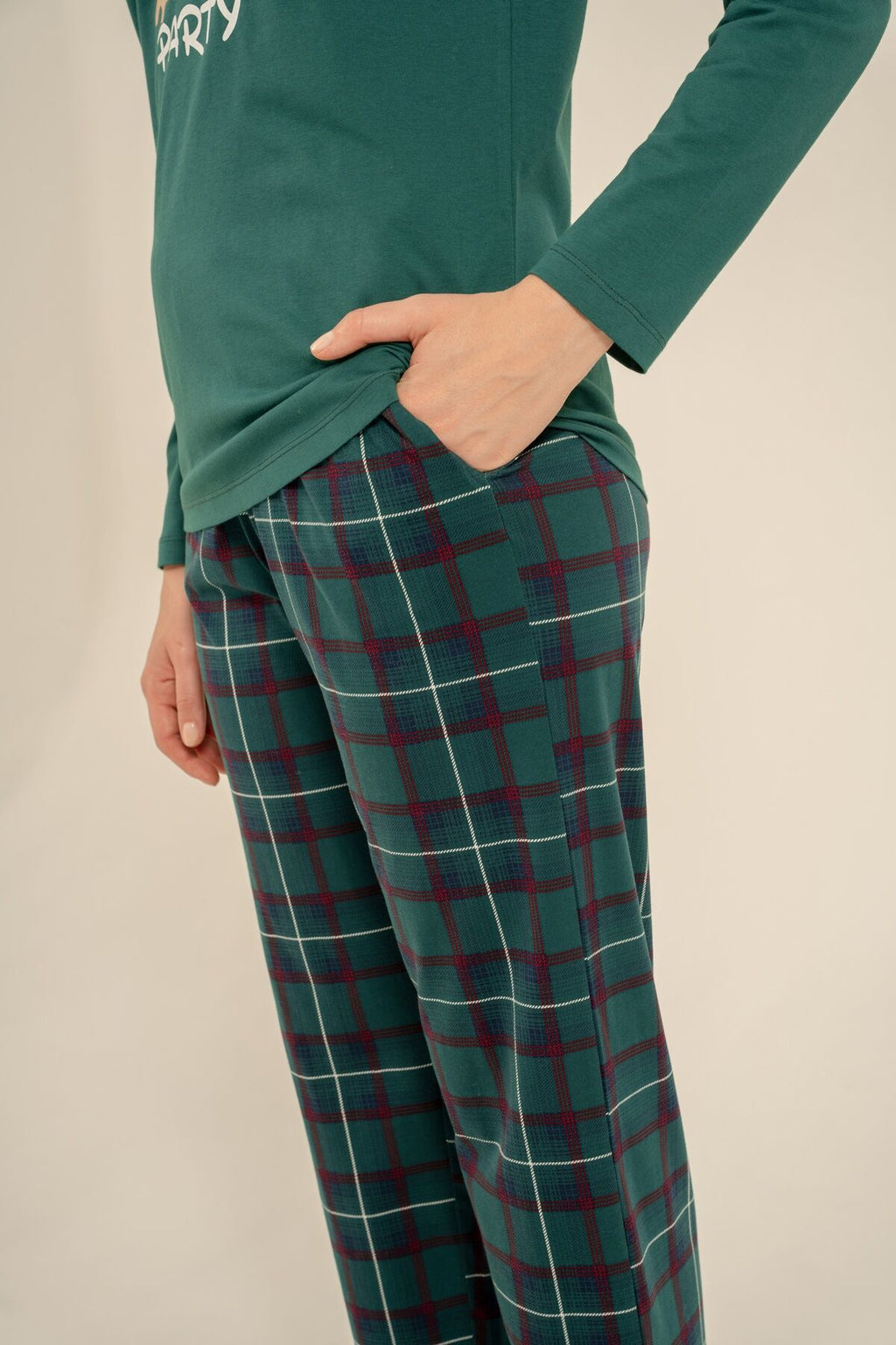 Arnetta Holidays Party Anne Kız Bordo Uzun Kol Pijama Takım AR3732-A-V1