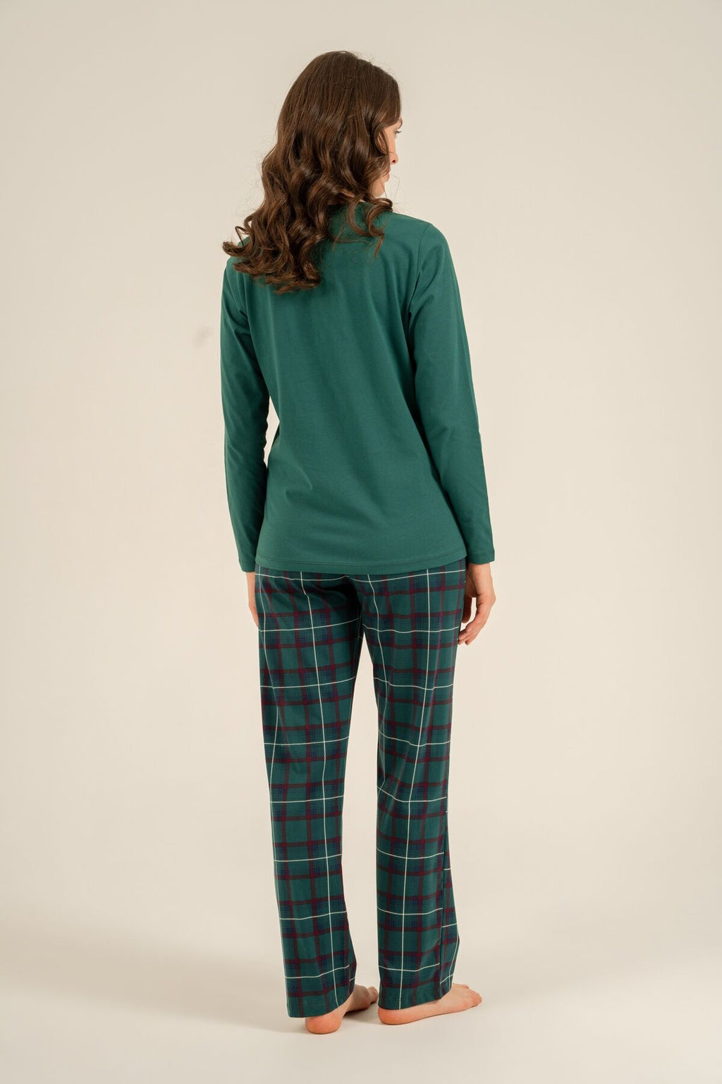 Arnetta Holidays Party Anne Kız Bordo Uzun Kol Pijama Takım AR3732-A-V1