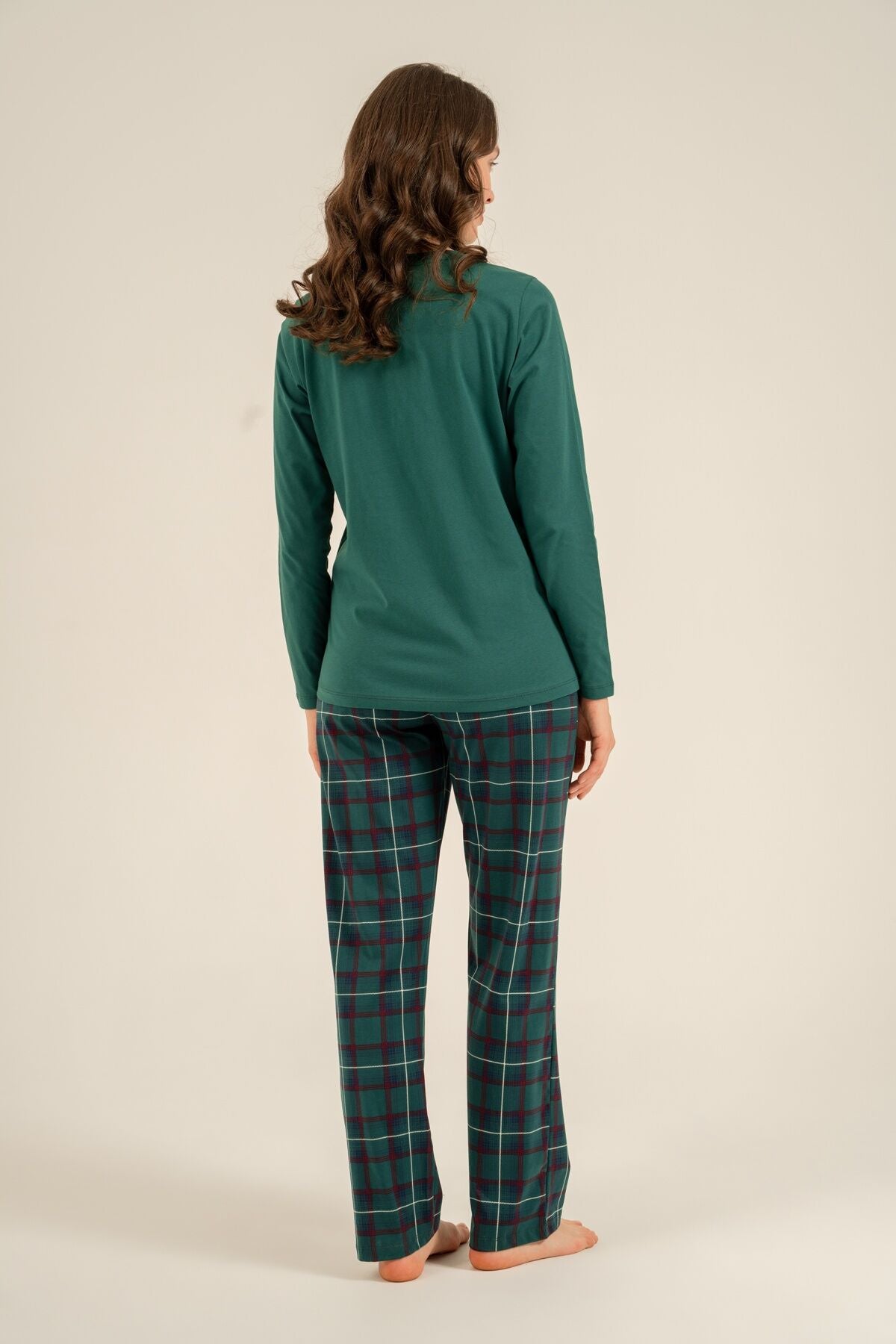 Arnetta Holidays Party Anne Kız Bordo Uzun Kol Pijama Takım AR3732-A-V1