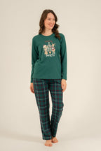 Arnetta Holidays Party Anne Kız Bordo Uzun Kol Pijama Takım AR3732-A-V1