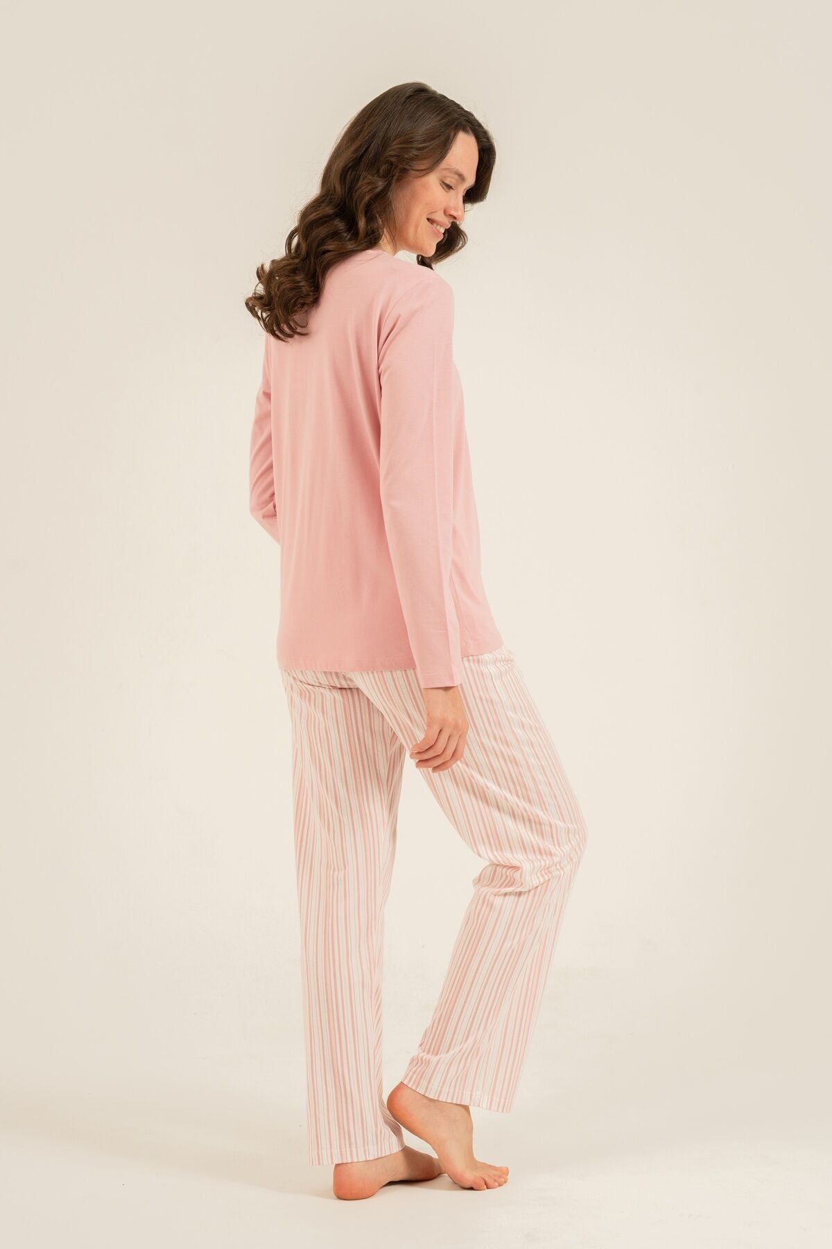 Arnetta Kadın Always Smile Pembe Uzun Kol Pijama Takımı AR3754-S-V1