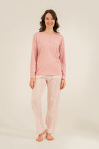 Arnetta Kadın Always Smile Pembe Uzun Kol Pijama Takımı AR3754-S-V1