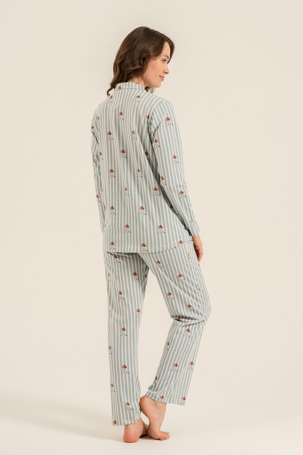 Arnetta Kadın Cute Puppy Yeşil Gömlek Pijama Takımı AR3735-S-V1