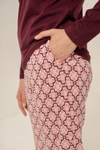 Arnetta Kadın Enjoy The Little Things Mor Uzun Kol Pijama Takım AR3759-S-V1