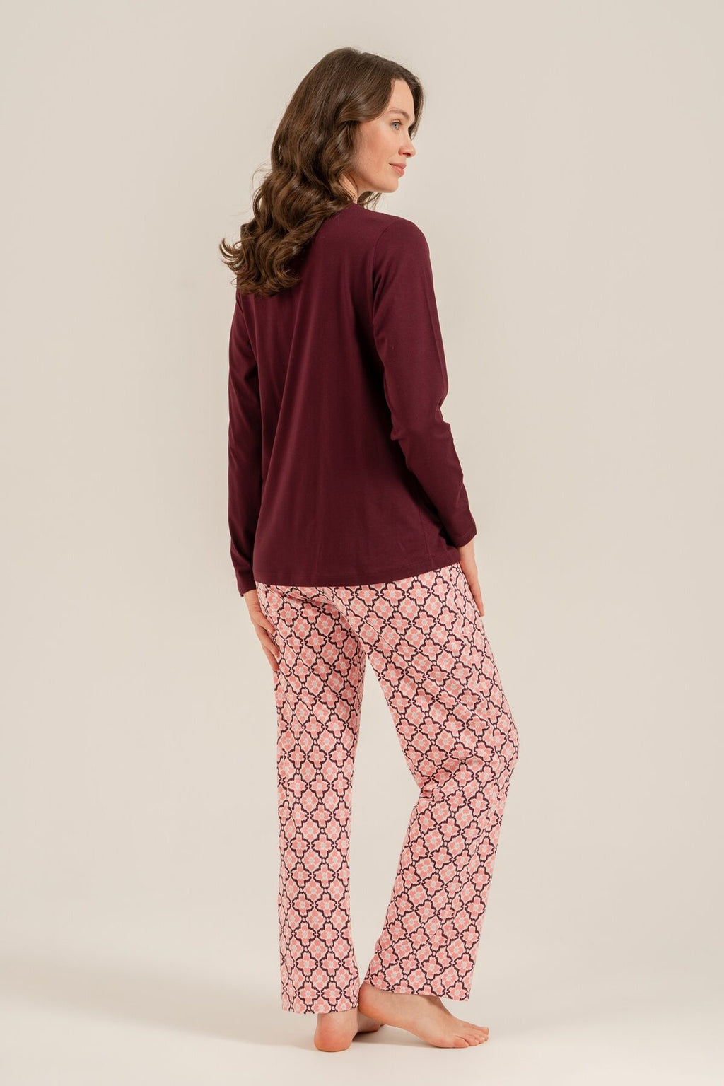 Arnetta Kadın Enjoy The Little Things Mor Uzun Kol Pijama Takım AR3759-S-V1