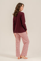 Arnetta Kadın Enjoy The Little Things Mor Uzun Kol Pijama Takım AR3759-S-V1