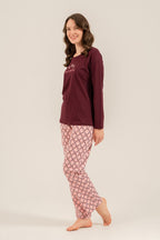 Arnetta Kadın Enjoy The Little Things Mor Uzun Kol Pijama Takım AR3759-S-V1