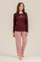 Arnetta Kadın Enjoy The Little Things Mor Uzun Kol Pijama Takım AR3759-S-V1