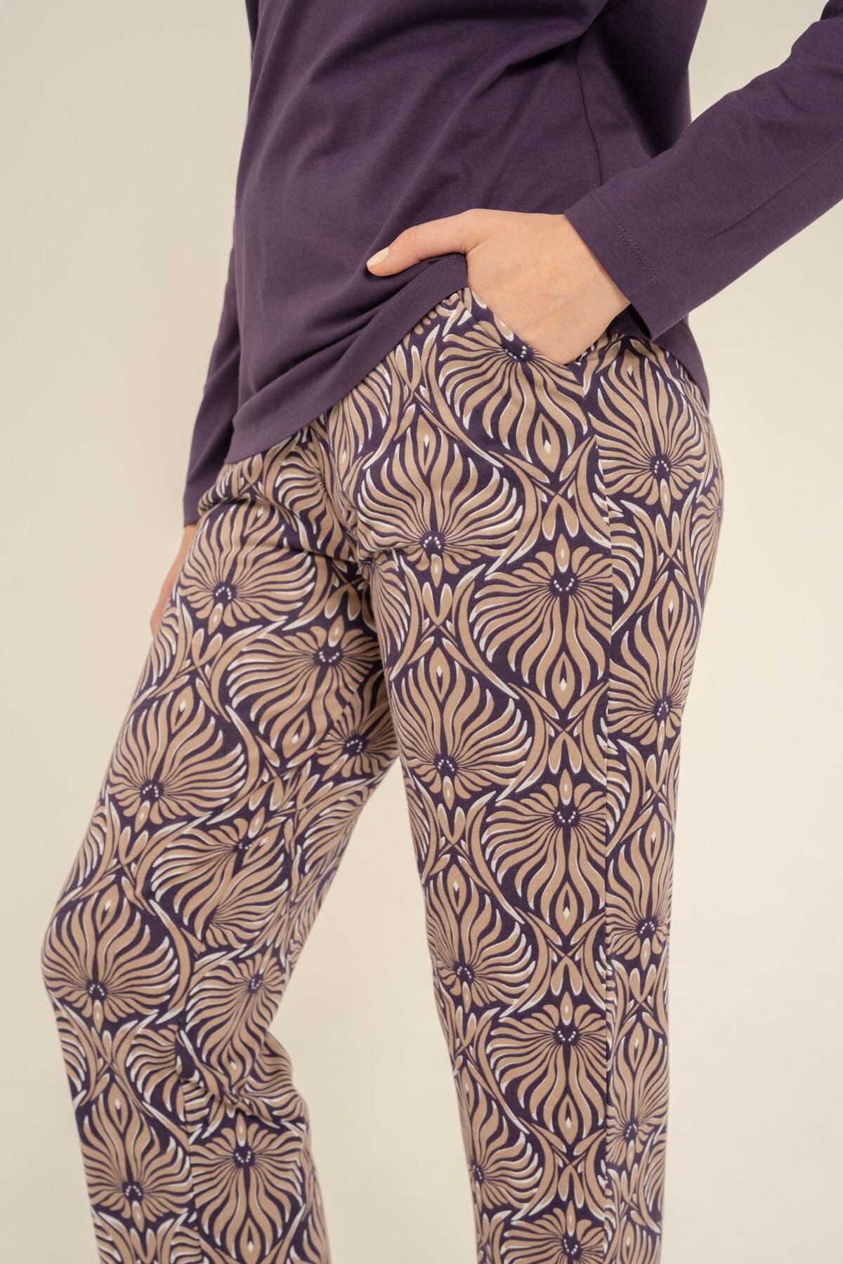 Arnetta Kadın Everyday Is A Fresh Start Mor Uzun Kol Pijama Takım AR3769-S-V1
