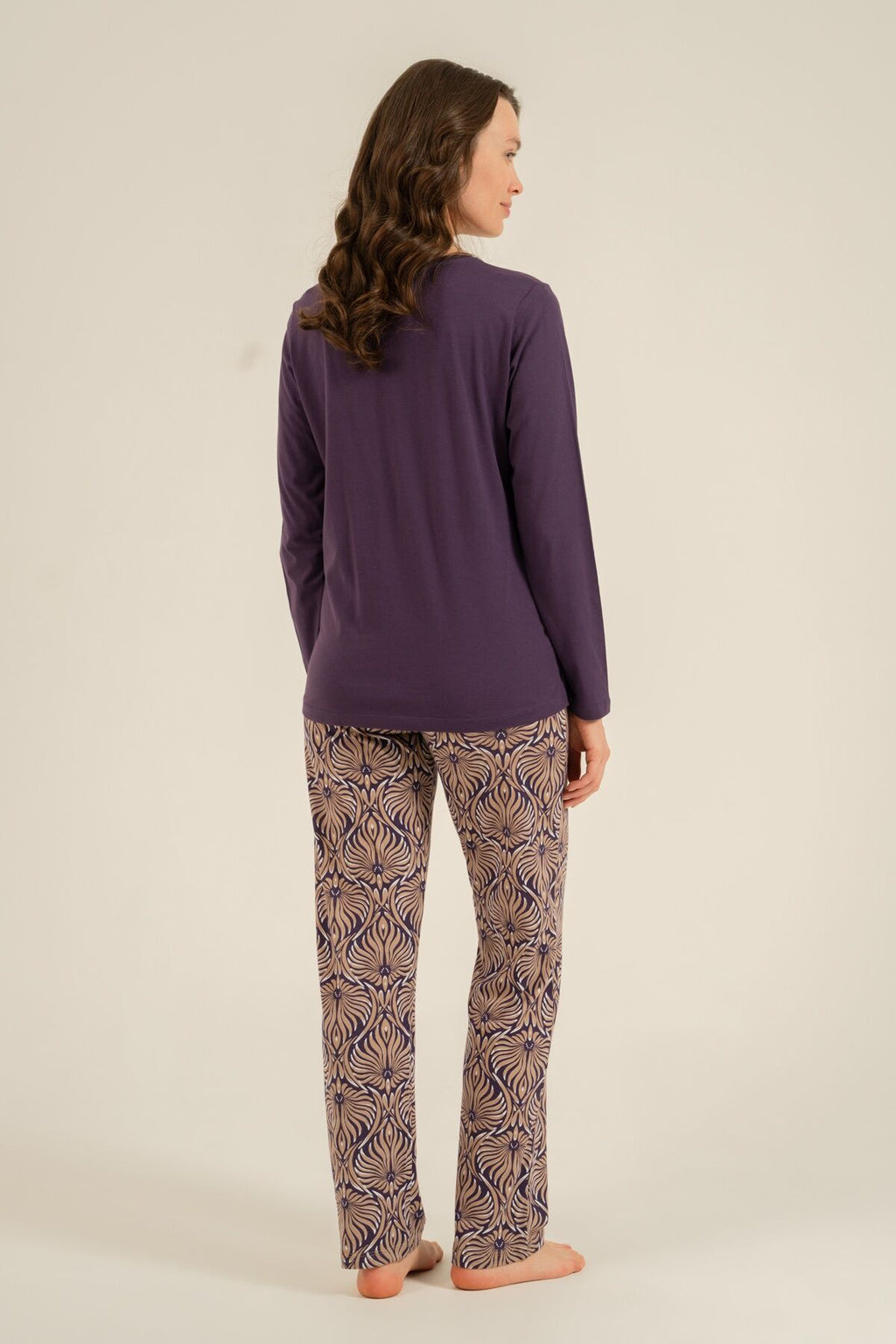 Arnetta Kadın Everyday Is A Fresh Start Mor Uzun Kol Pijama Takım AR3769-S-V1