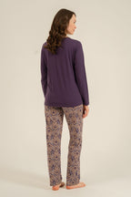 Arnetta Kadın Everyday Is A Fresh Start Mor Uzun Kol Pijama Takım AR3769-S-V1