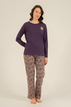 Arnetta Kadın Everyday Is A Fresh Start Mor Uzun Kol Pijama Takım AR3769-S-V1