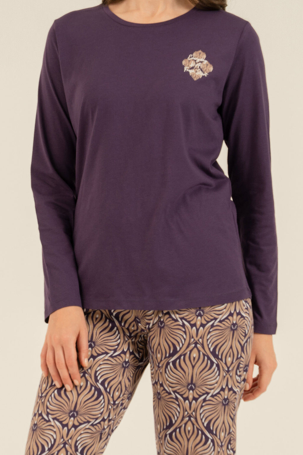 Arnetta Kadın Everyday Is A Fresh Start Mor Uzun Kol Pijama Takım AR3769-S-V1