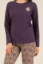 Arnetta Kadın Everyday Is A Fresh Start Mor Uzun Kol Pijama Takım AR3769-S-V1