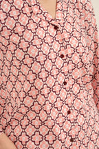 Arnetta Kadın Flowers Desenli Pembe Gömlek Pijama Takımı AR3761-S-V1