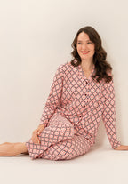 Arnetta Kadın Flowers Desenli Pembe Gömlek Pijama Takımı AR3761-S-V1