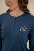 Arnetta Kadın Good Things Are Coming Lacivert Uzun Kol Pijama Takım AR3765-S-V1