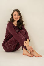 Arnetta Kadın Just Close Your Eyes Mor Uzun Kol Pijama Takım AR3774-S-V1