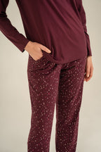 Arnetta Kadın Just Close Your Eyes Mor Uzun Kol Pijama Takım AR3774-S-V1