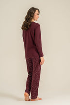 Arnetta Kadın Just Close Your Eyes Mor Uzun Kol Pijama Takım AR3774-S-V1