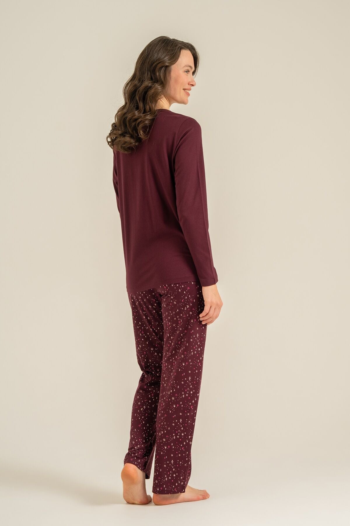 Arnetta Kadın Just Close Your Eyes Mor Uzun Kol Pijama Takım AR3774-S-V1