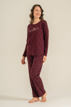 Arnetta Kadın Just Close Your Eyes Mor Uzun Kol Pijama Takım AR3774-S-V1