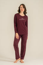 Arnetta Kadın Just Close Your Eyes Mor Uzun Kol Pijama Takım AR3774-S-V1