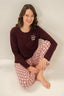 Arnetta Kadın Live Love Sparkle Mor Uzun Kol Pijama Takım AR3760-S-V1