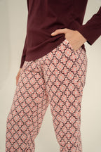 Arnetta Kadın Live Love Sparkle Mor Uzun Kol Pijama Takım AR3760-S-V1