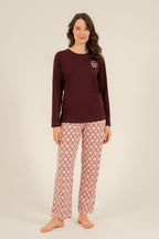 Arnetta Kadın Live Love Sparkle Mor Uzun Kol Pijama Takım AR3760-S-V1
