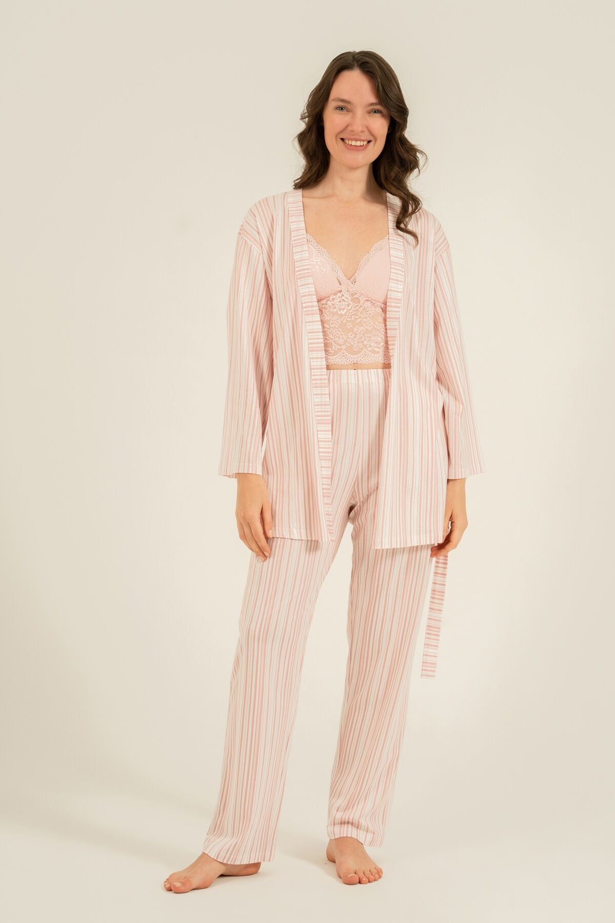 Arnetta Kadın Pembe Braletli Pijama Takımı AR3756-S-V1