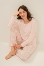 Arnetta Kadın Pembe Uzun Kol Pijama Takım AR3753-S-V1