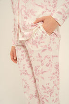 Arnetta Kadın Roses Krem Gömlek Pijama Takımı AR3745-S-V1