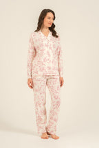 Arnetta Kadın Roses Krem Gömlek Pijama Takımı AR3745-S-V1