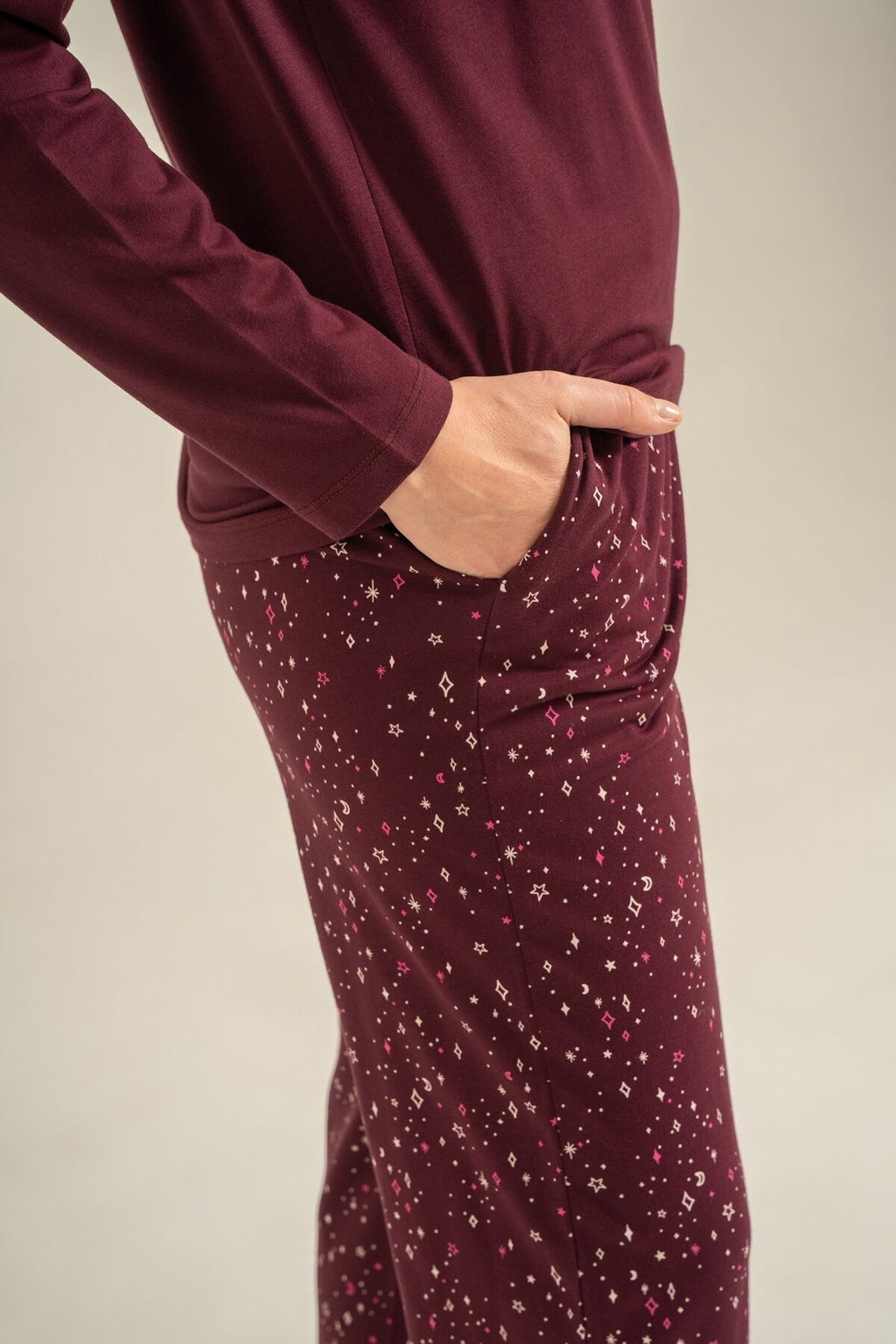 Arnetta Kadın Shine Bright Little Star Mor Uzun Kol Pijama Takım AR3775-S-V1