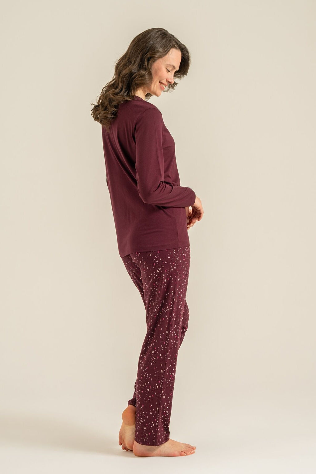 Arnetta Kadın Shine Bright Little Star Mor Uzun Kol Pijama Takım AR3775-S-V1