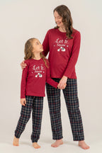 Arnetta Let It Snow Anne Kız Bordo Uzun Kol Pijama Takım AR3730-A-V1