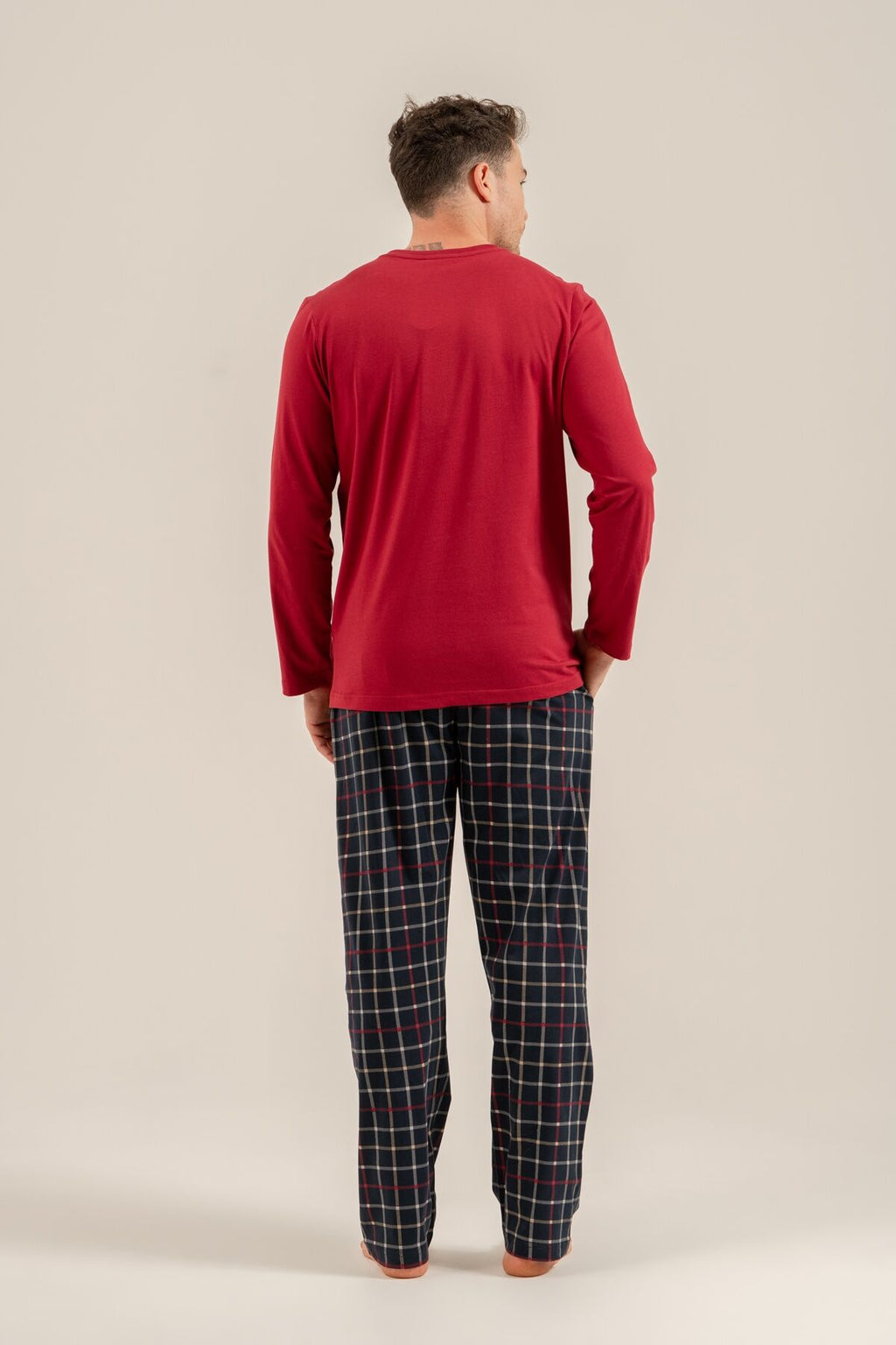 Arnetta Let It Snow Baba Oğul Bordo Uzun Kol Pijama Takımı AR3820-A-V1