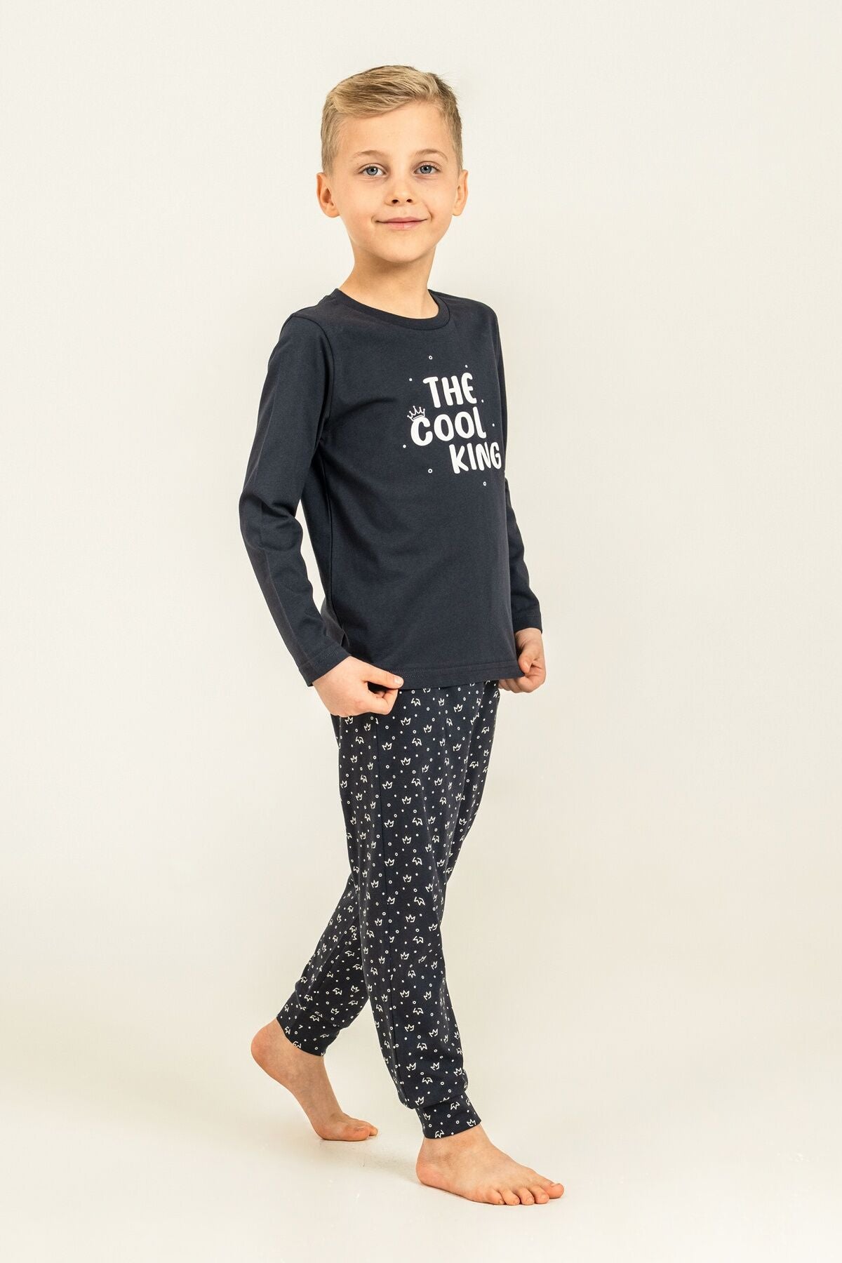 Arnetta The Cool King Baba Oğul Lacivert Uzun Kol Pijama Takım AR3821-A-V1