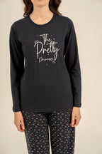 Arnetta The Pretty Princess Anne Kız Lacivert Uzun Kol Pijama Takım AR3731-A-V1