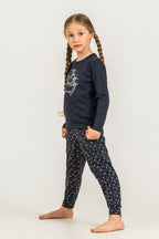 Arnetta The Pretty Princess Anne Kız Lacivert Uzun Kol Pijama Takım AR3731-A-V1