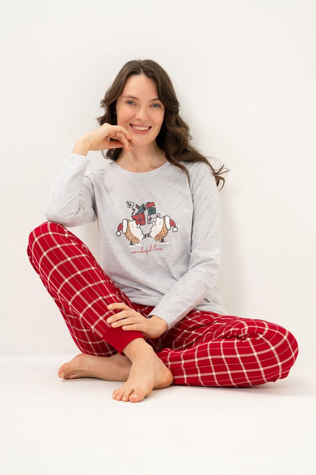 Arnetta Wonderful Time Anne Kız Gri Uzun Kol Pijama Takım AR3733-A-V1