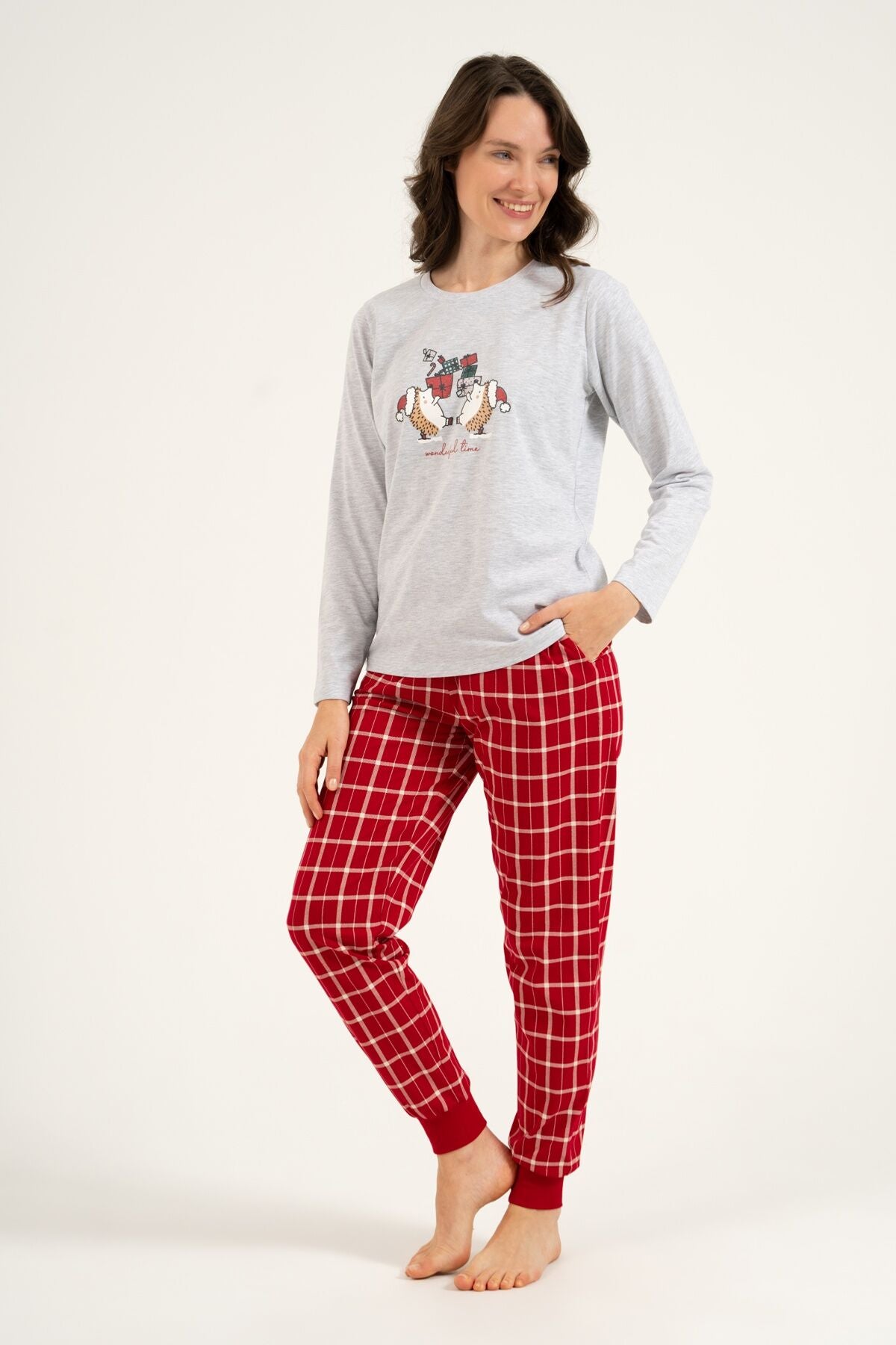Arnetta Wonderful Time Anne Kız Gri Uzun Kol Pijama Takım AR3733-A-V1