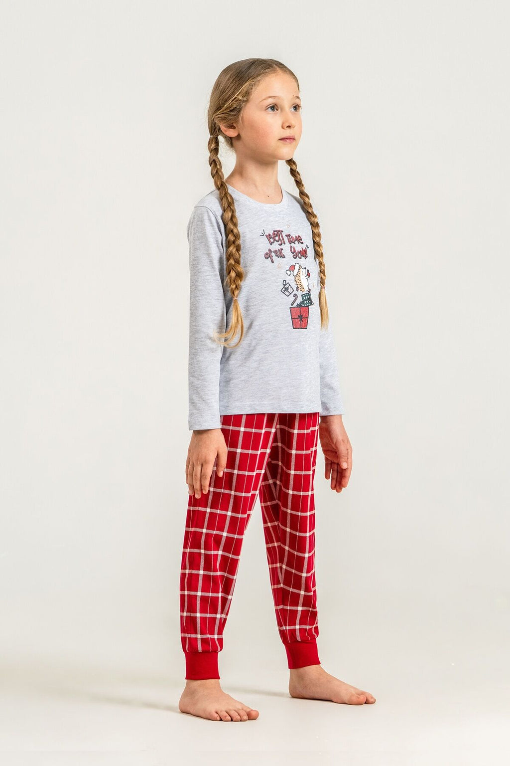 Arnetta Wonderful Time Anne Kız Gri Uzun Kol Pijama Takım AR3733-A-V1