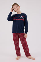 Rolypoly Erkek Çocuk Kışlık Regular Fit Lacivert Pijama Takımı RP3648-C-V2