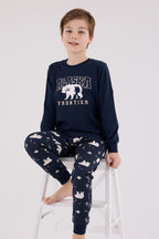 Rolypoly Erkek Çocuk Kışlık Regular Fit Lacivert Pijama Takımı RP3718-C-V1