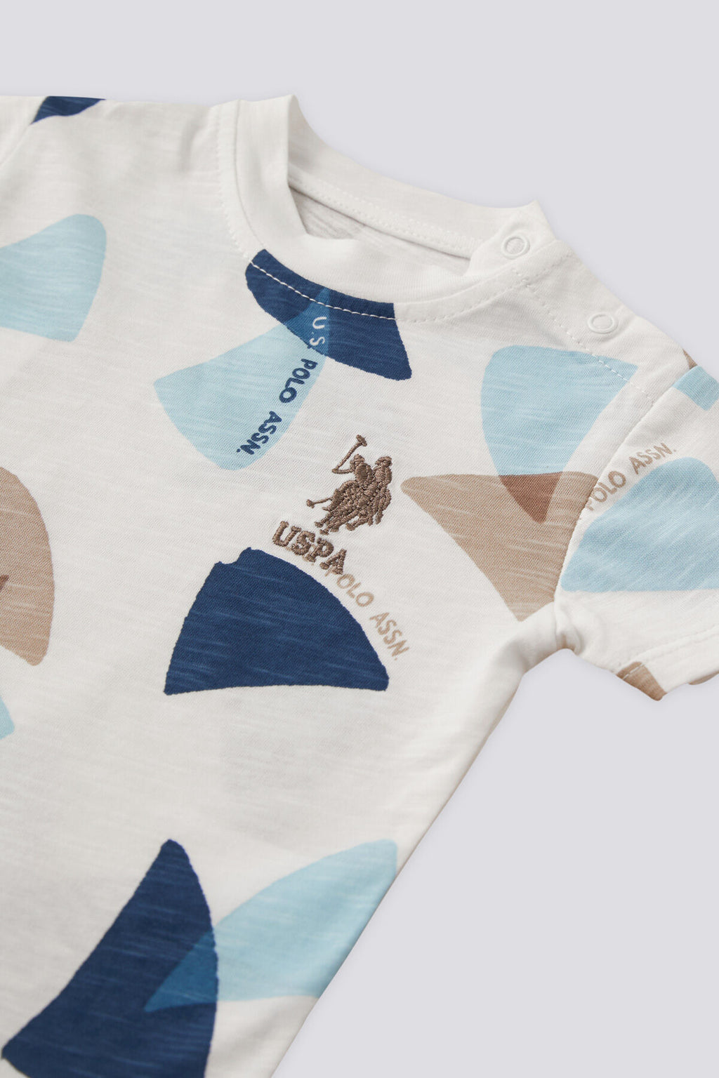 U.S. Polo Assn Lisanslı Triangle Krem Erkek Bebek Takımı