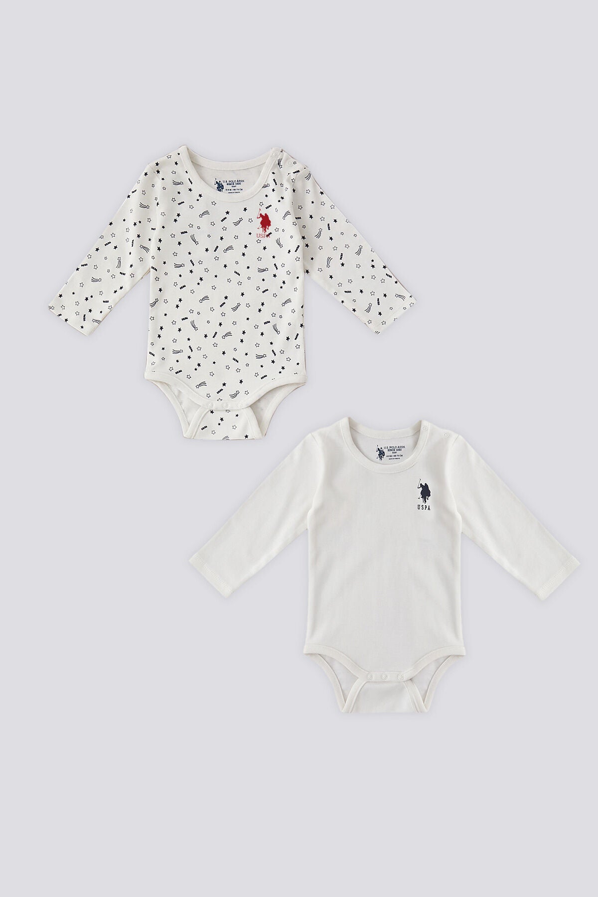 U.S. Polo Assn. Kız Bebek Bisiklet Yaka Pigment Baskılı Kışlık Regular Fit Gri Badi Zıbın USB1424-B-V1 Ürün ana görseli