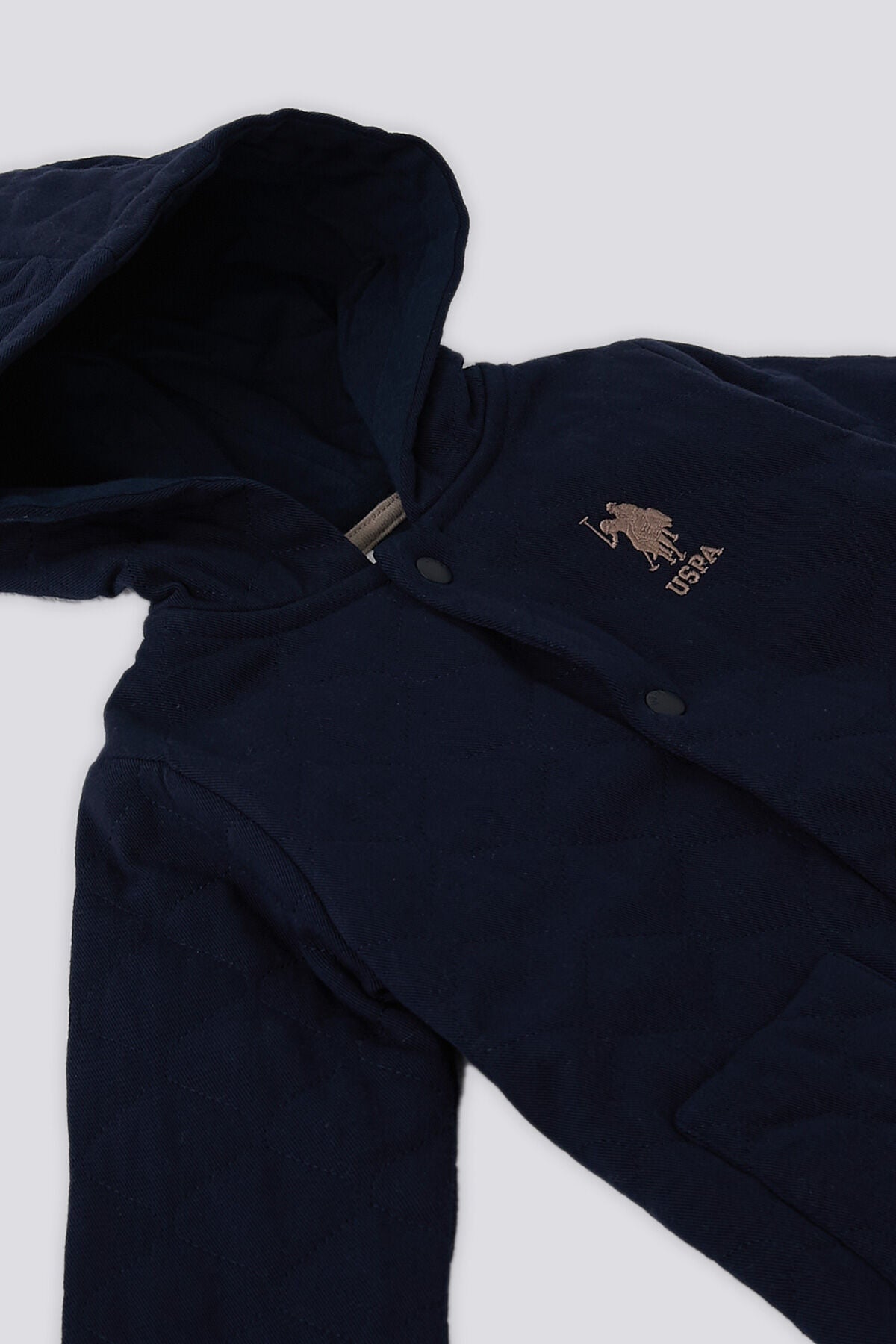 U.S. Polo Assn Lacivert Cepli Kapüşonlu Bebek Mont