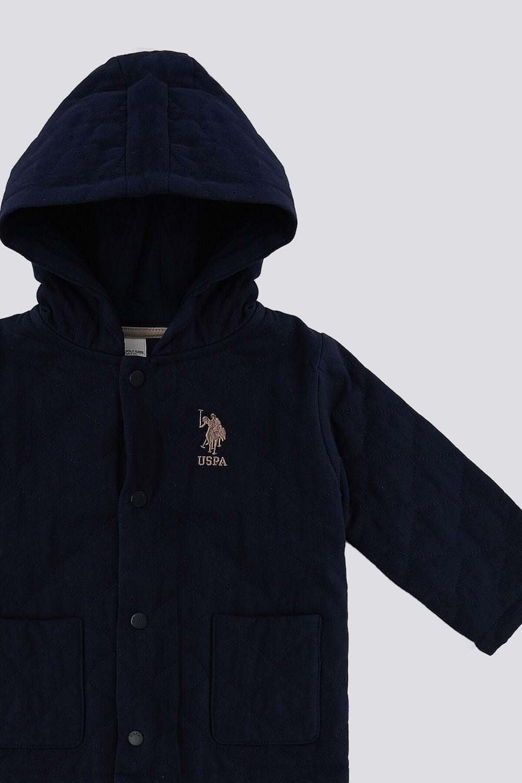 U.S. Polo Assn Lacivert Cepli Kapüşonlu Bebek Mont